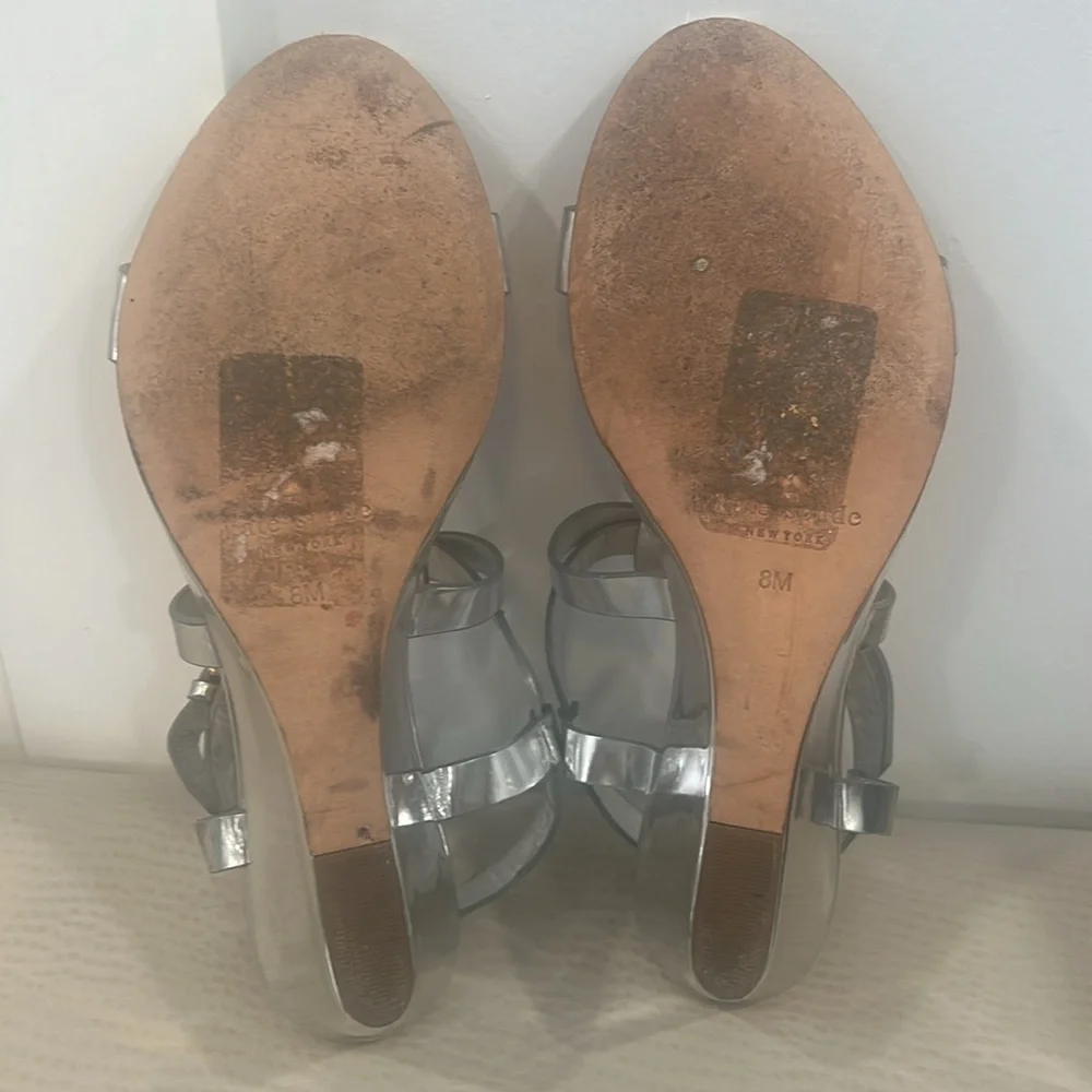 Kate Spade New York Silver Sandals with Gold Accents - Picture 9 of 13